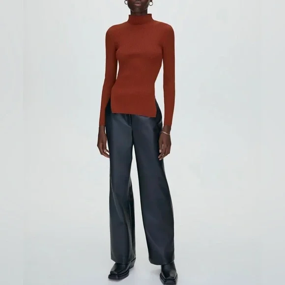 Babaton Aritzia Ambrosia Sculpt Knit Tie-Back Longsleeve - Rich Copper - Medium - Picture 3 of 14